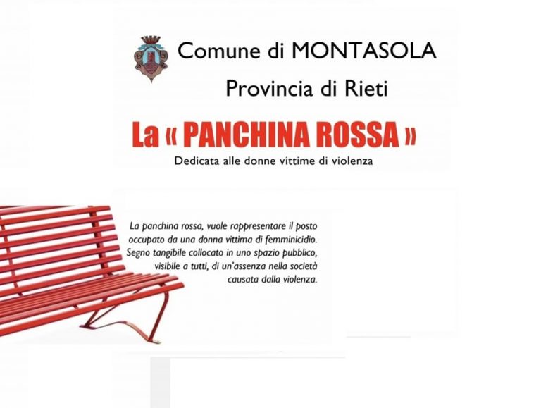 Sabato 27 novembre a Montasola inaugurazione della Panchina Rossa