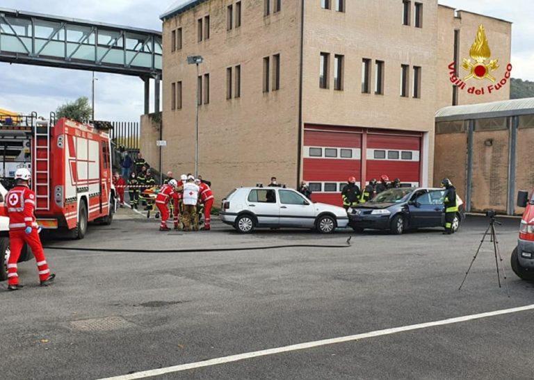 Soccorso negli incidenti stradali, esercitazione congiunta Croce Rossa – Vigili del Fuoco di Rieti