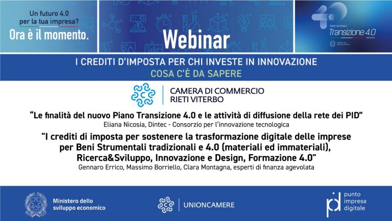 Crediti di imposta per chi investe in innovazione: cosa c’è da sapere. Webinar gratuito il 25 novembre