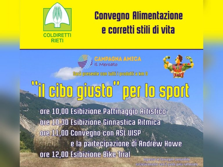 “Il cibo giusto per lo sport”. L’11 dicembre evento al Parco di via Di Benedetto, ospite Howe