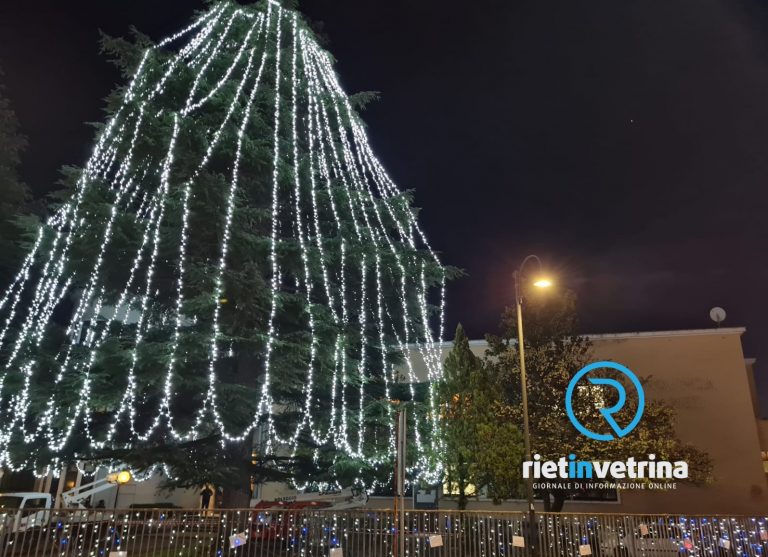 Acceso l’albero natalizio della Provincia di Rieti