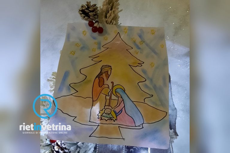 Il disegno dei piccoli Gioele e Margherita per augurare un sereno Natale a tutti