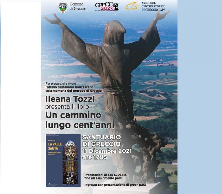 A Greccio l’11 dicembre presentazione del libro di Ileana Tozzi: “La Valle Santa – Un cammino lungo cent’anni”