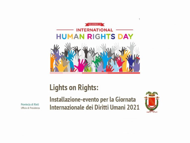 Giornata Mondiale dei Diritti Umani, la Provincia di Rieti si veste a festa con “Light on Rights”