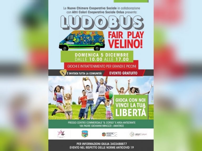 “Ludobus” il 5 dicembre sbarca ad Amatrice