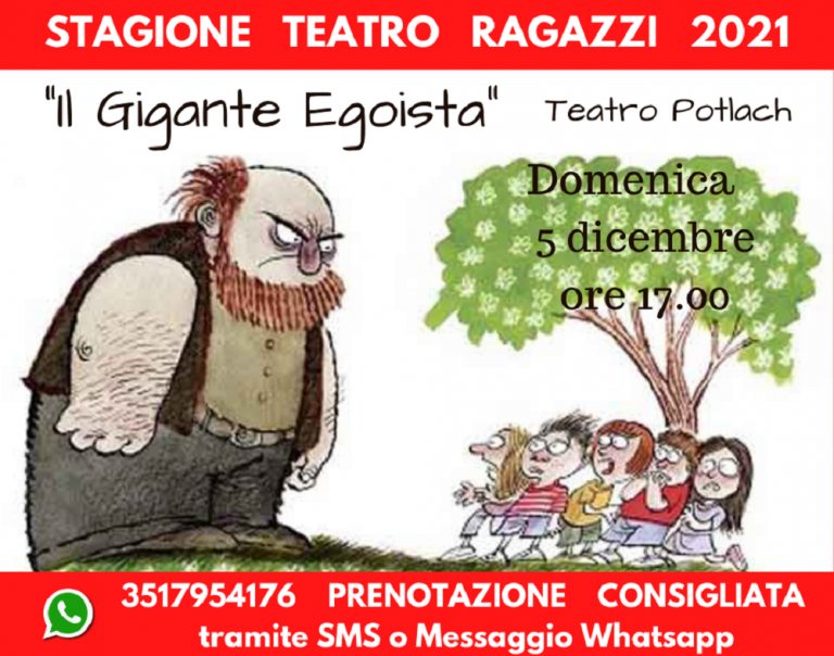 Potlach, il 5 dicembre si chiude la stagione di Teatro ragazzi 2021