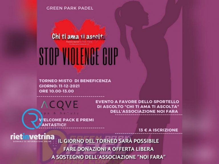 Lo sportello “Chi ti ama ti ascolta” organizza torneo di beneficenza di padel “Stop Violence Cup”