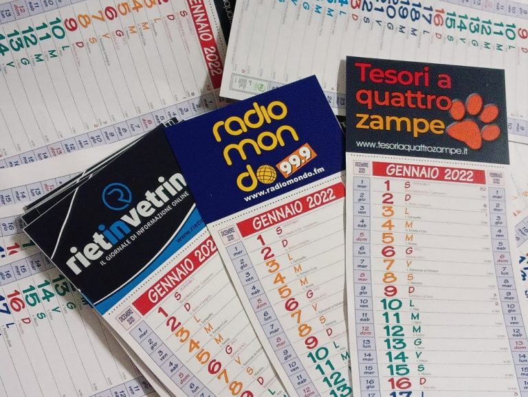 Per voi i calendari 2022 di Rietinvetrina – Radiomondo – Tesori a quattro zampe