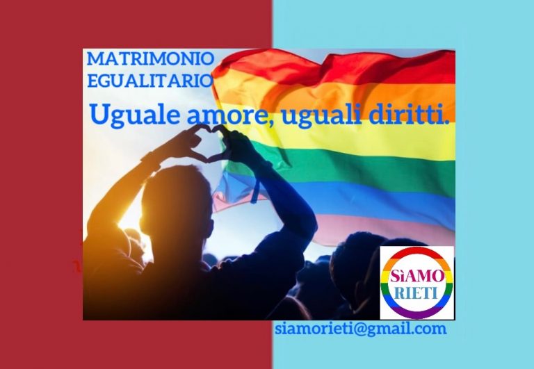 SìAmo Rieti: “Da oggi si può firmare per il matrimonio egualitario”