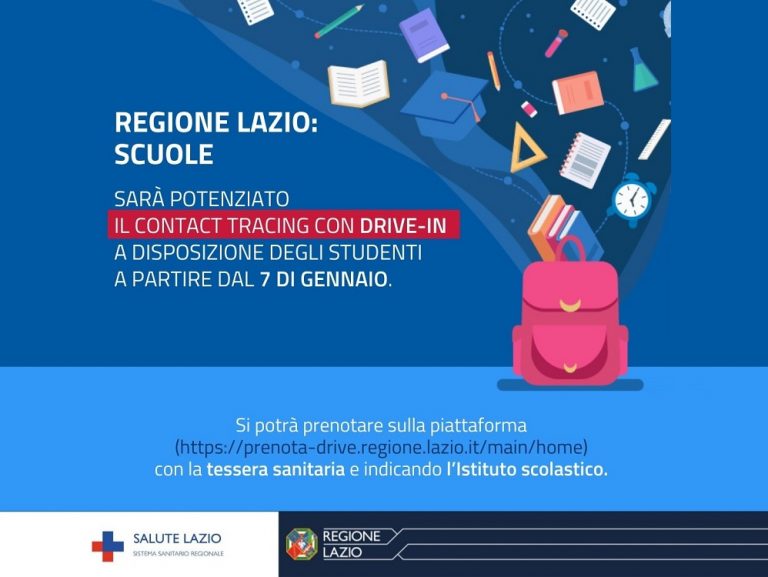 Covid, nel Lazio dal 7 gennaio potenziamento contact tracing per gli studenti
