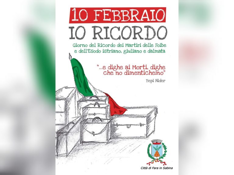 Fara in Sabina dedica un giardino ai Martiri delle Foibe
