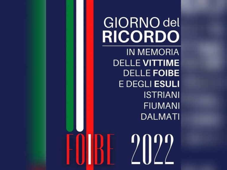 10 febbraio – Il Comune di Rieti ricorda i Martiri delle Foibe
