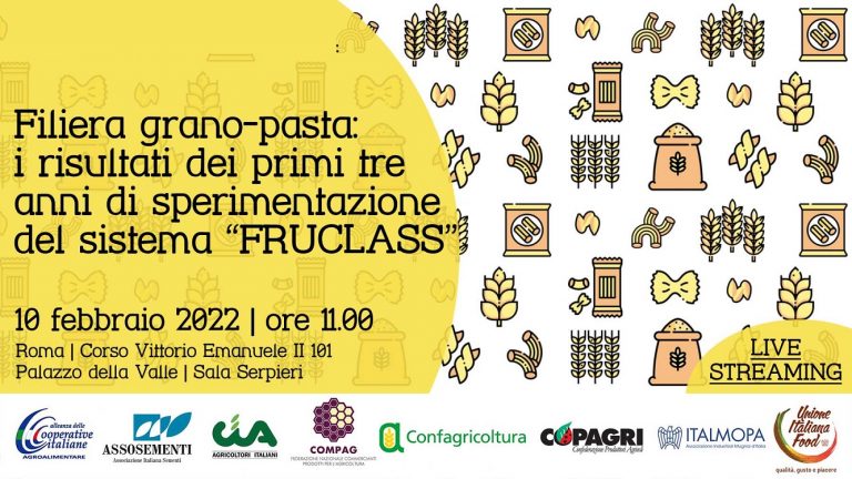 Le associazioni firmatarie del protocollo “Filiera grano duro-pasta di Qualità” presentano il sistema “Fruclass”