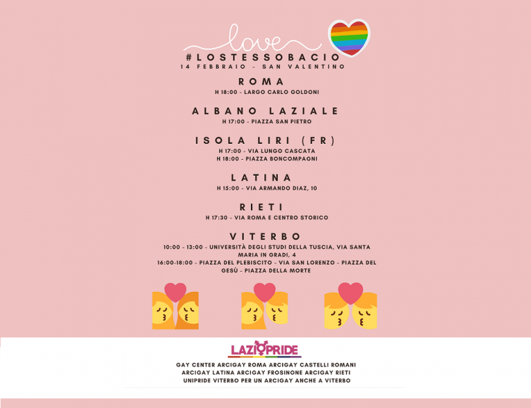 A Rieti in occasione di San Valentino l’iniziativa #LoStessoBacio
