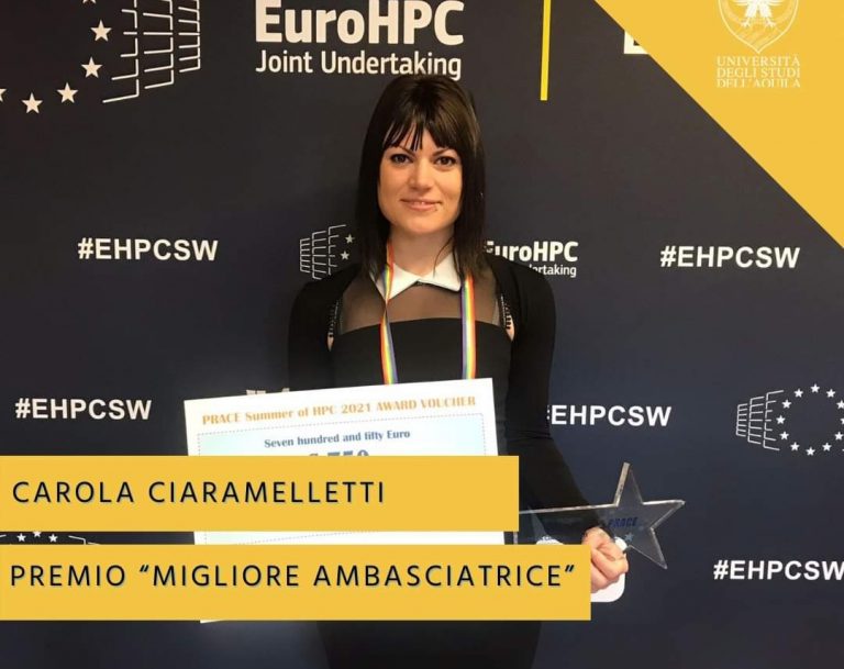 La reatina Carola Ciaramelletti nominata   “Migliore Ambasciatrice” della scuola estiva Europea di Calcolo ad Alte Prestazioni”