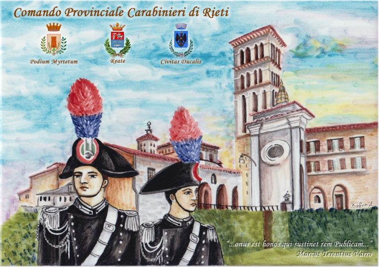 Carabinieri di Rieti realizzano “mattonella” come logo ufficiale