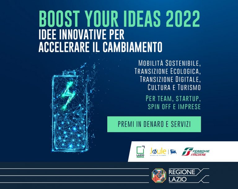 Regione Lazio, al via Boost Your Ideas 2022