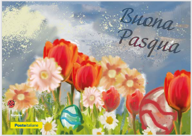 Alle Poste centrali di Rieti cartolina dedicata alla Pasqua