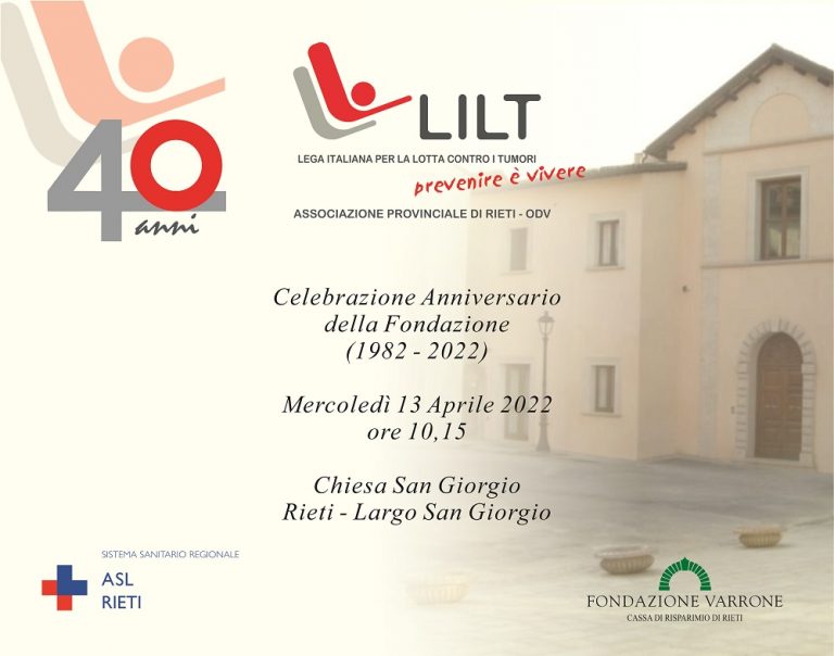 La LILT Rieti festeggia 40 anni