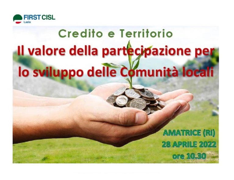 Il 28 aprile all’Auditorium della Laga di Amatrice Tavola Rotonda organizzata dalla FIRST CISL