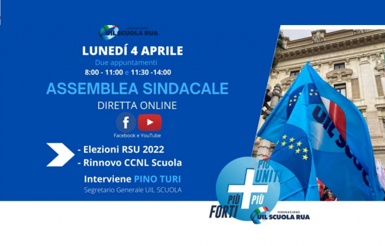Il 4 aprile assemblea sindacale Federazione UIL Scuola Rua