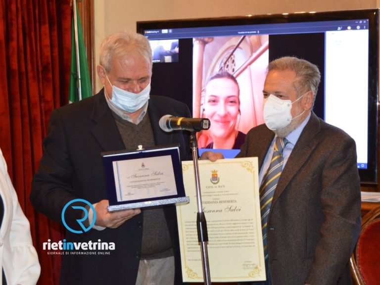 Consegnata a Susanna Salvi la Cittadinanza Benemerita