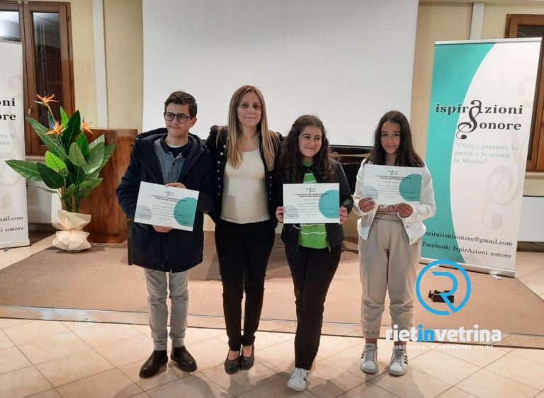 Tre allievi della scuola media Pertini di Magliano Sabina sul podio del “Quarto concorso internazionale esecuzione musicale”