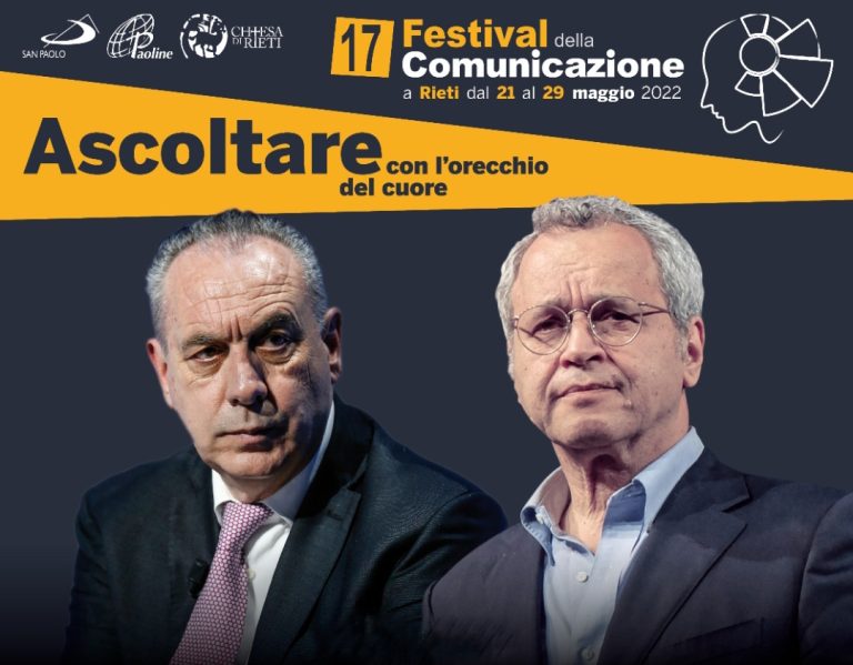 Enrico Mentana e Giovanni Legnini ad Amatrice per il Festival della Comunicazione