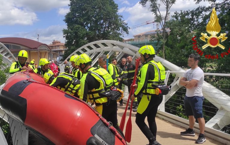 Esercitazione dei Vigili del Fuoco su Ponte Milardi