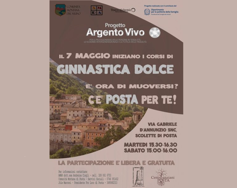 “Progetto Argento Vivo”, iniziano a Posta ed Amatrice gli incontri di ginnastica dolce