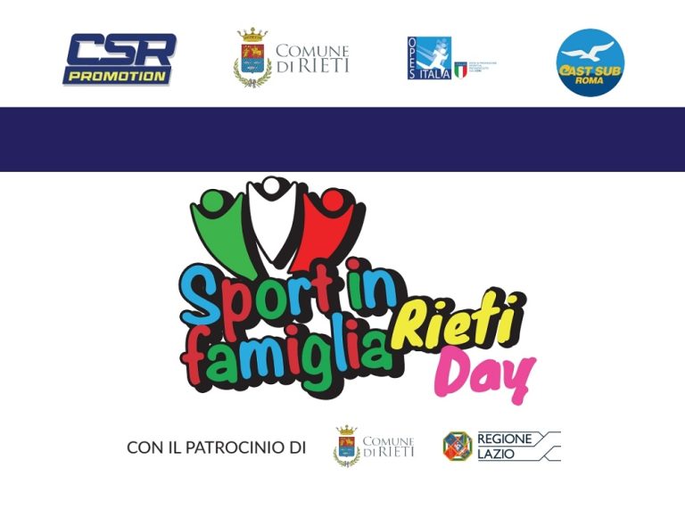 A Rieti l’evento “Sport in Famiglia”, il 12 maggio la presentazione in aula consiliare