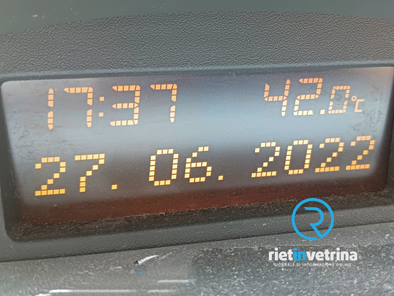 Caldo a Rieti, giornata record: toccati i 42°C