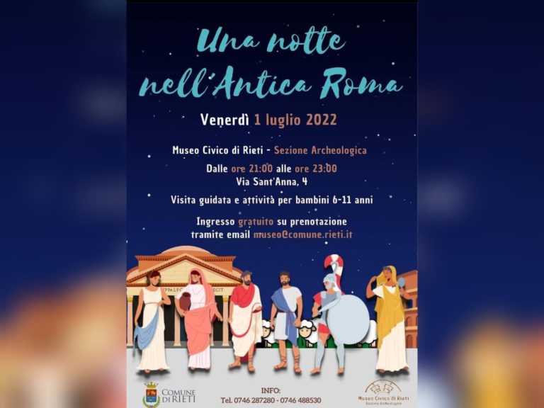 Notti bianche al Museo di Rieti. L’1 e 2 luglio