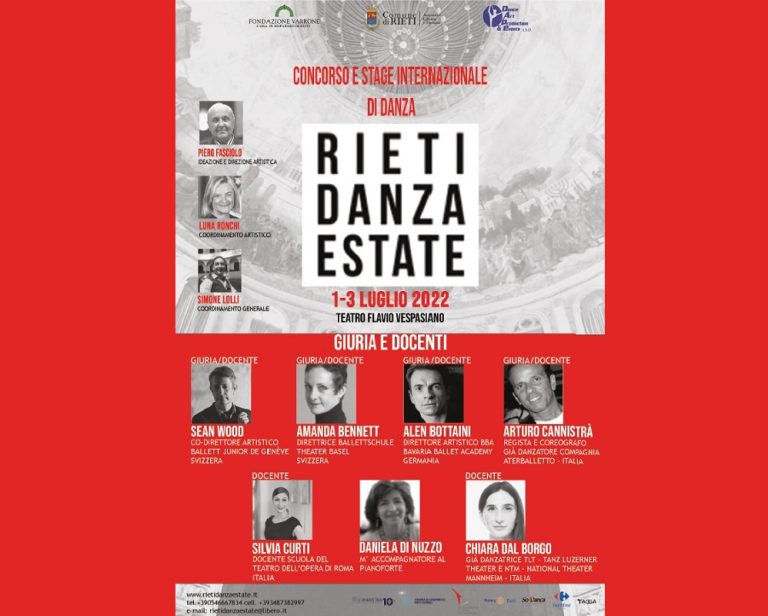 Rieti Danza Estate, dall’1 al 3 luglio la IX edizione della grande kermesse