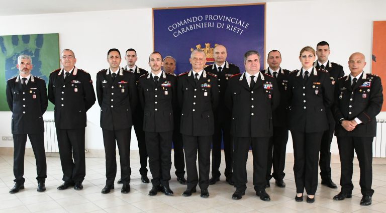 Il Generale di divisione Antonio De Vita Legione Carabinieri Lazio in visita al Comando di Rieti