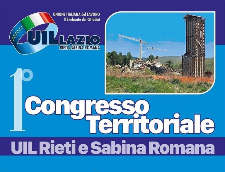 Il 28 giugno ad Amatrice il Congresso UIL Rieti e Sabina romana