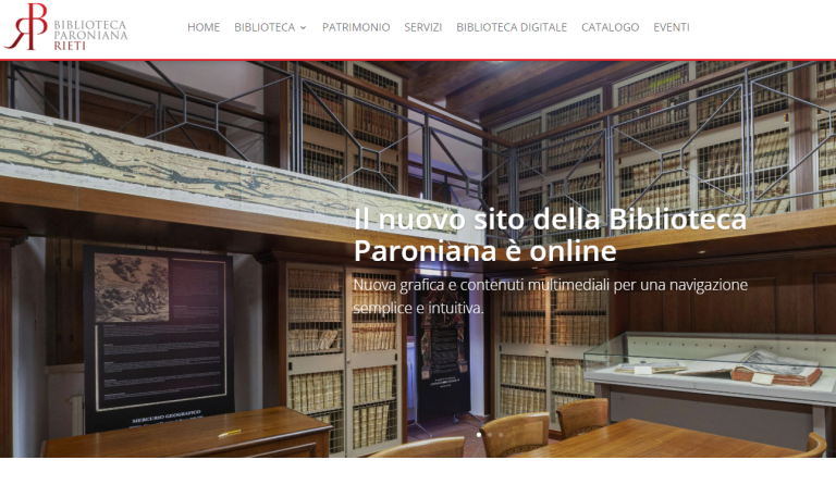 Biblioteca Paroniana, online il nuovo sito web