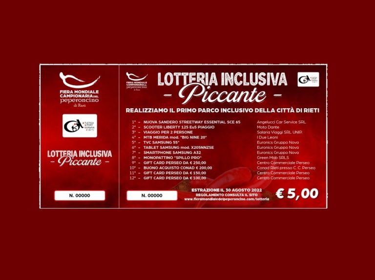 Lotteria inclusiva 2022 – I BIGLIETTI VINCENTI