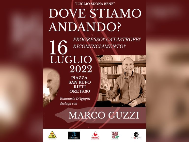 Il 16 luglio a Rieti Emanuele D’Agapiti dialoga con Marco Guzzi