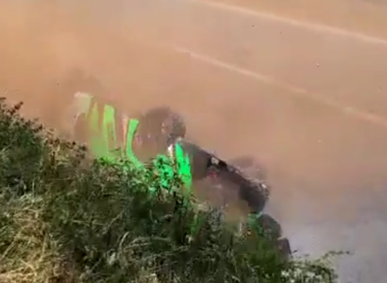 Coppa Carotti, auto si ribalta. Illeso il pilota