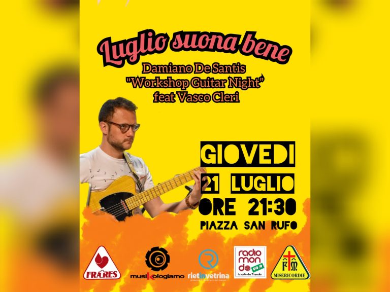Damiano De Santis – Workshop Guitar Night. Giovedi 21 a “Luglio suona bene”