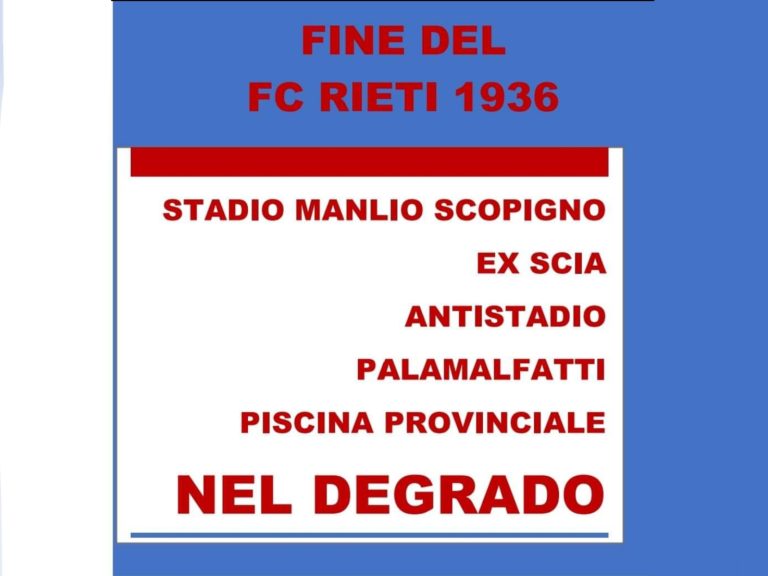 “Fine del Rieti Calcio”, gli ex consiglieri il 25 luglio incontrano gli sportivi reatini