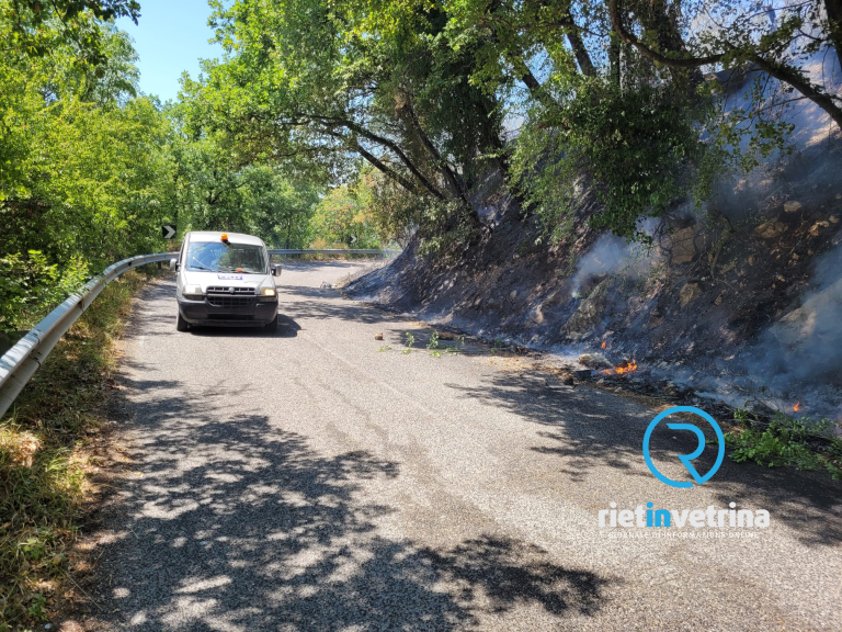 Incendio a Cottanello. Sul posto i Vigili del Fuoco