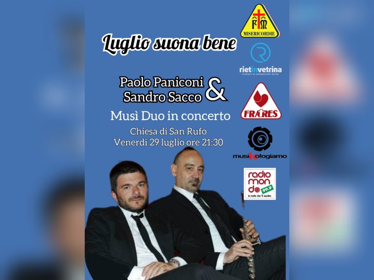 A “Luglio suona bene” il duo Paniconi – Sacco in concerto