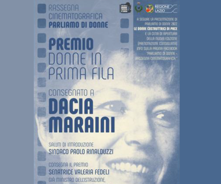Cantalupo in Sabina, 6° Rassegna Cinematografica. Premio a Dacia Maraini