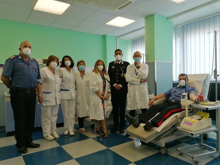 Riduzione scorte sangue al de Lellis, i Carabinieri di Rieti donano per la comunità