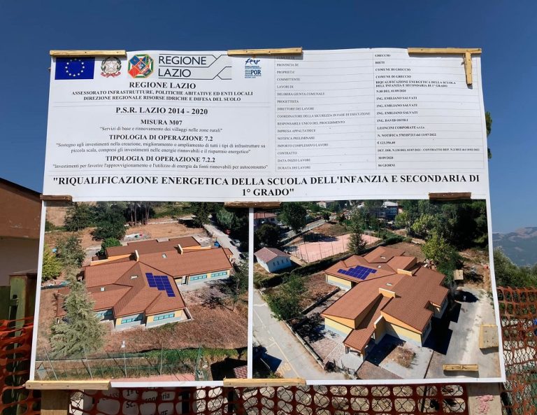 Iniziati i lavori di riqualificazione energetica nella scuola dell’Infanzia e Media di Greccio