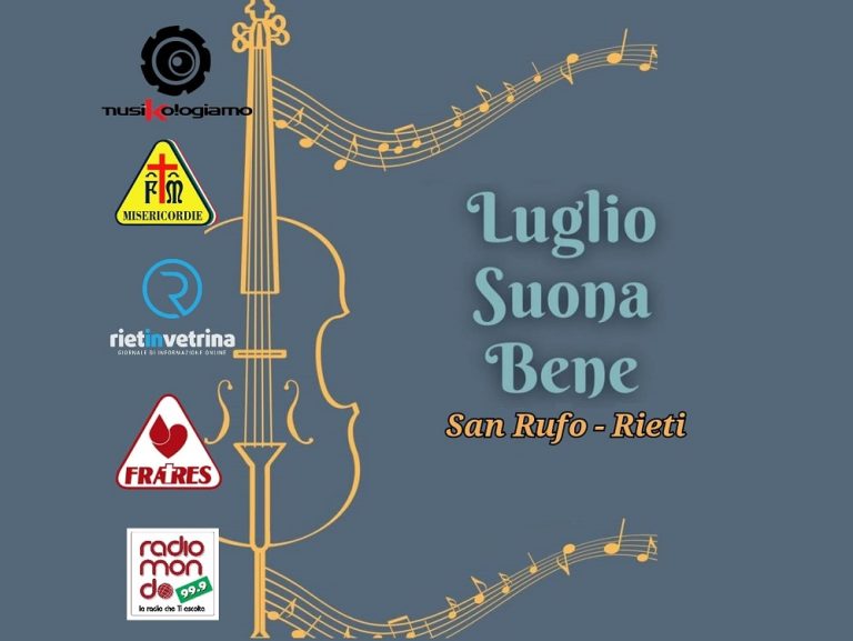 “Luglio suona bene” 2° edizione, dal 15 al 30 luglio 2022 in piazza San Rufo a Rieti