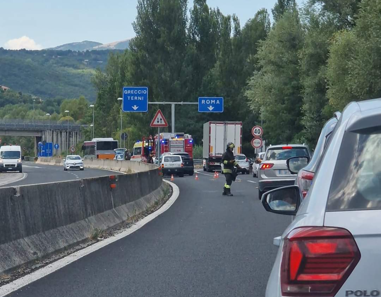 Incidente sulla Rieti – Terni. Traffico fortemente rallentato
