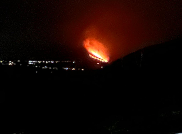 L’incendio di Scandriglia visto da Montorio Romano